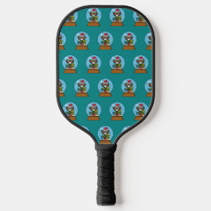 Schneegolle mit dem Weihnachtsklaus Pickleball Schläger