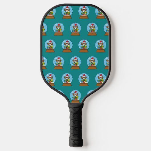 Schneegolle mit dem Weihnachtsklaus Pickleball Schläger (Vorderseite)