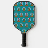 Schneegolle mit dem Weihnachtsklaus Pickleball Schläger (Rückseite)