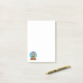 Schneegolle mit dem Weihnachtsklaus Post-it Klebezettel (Auf Schreibtisch)