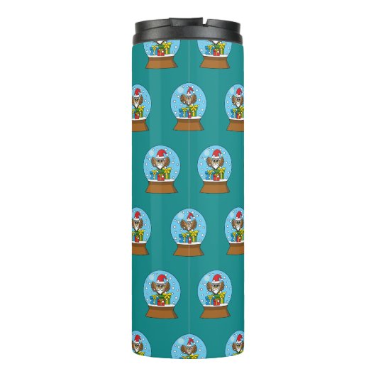 Schneegolle mit dem Weihnachtsklaus Thermosbecher (Rückseite)