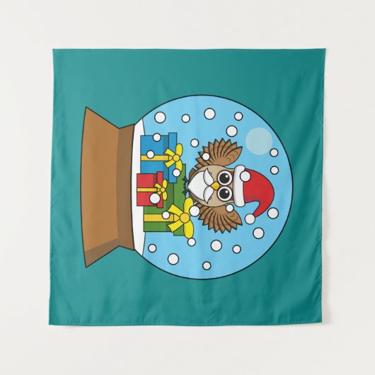 Schneegolle mit dem Weihnachtsklaus Wandteppich (Vorderseite (Horizontal))