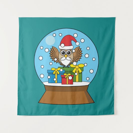 Schneegolle mit dem Weihnachtsklaus Wandteppich (Vorderseite)