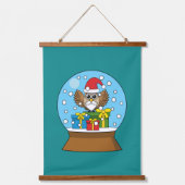 Schneegolle mit dem Weihnachtsklaus Wandteppich Mit Holzrahmen (Vorderseite)