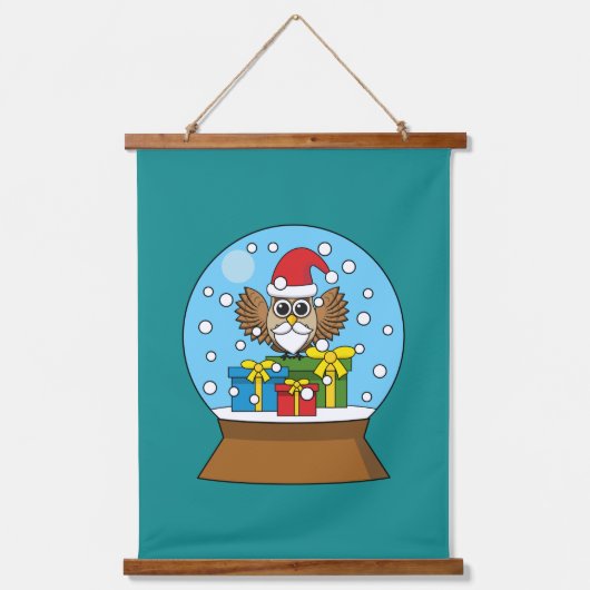 Schneegolle mit dem Weihnachtsklaus Wandteppich Mit Holzrahmen (Vorderseite)