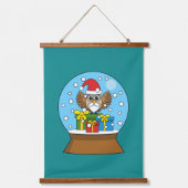 Schneegolle mit dem Weihnachtsklaus Wandteppich Mit Holzrahmen (Vorderseite 2)