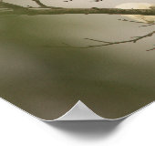 Schneegreppen auf Baum Poster (Ecke)
