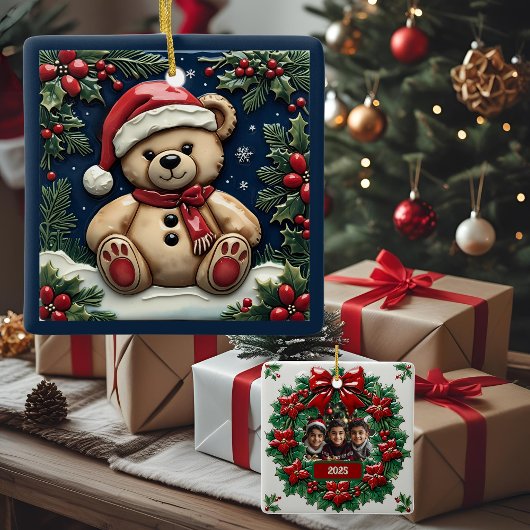 Schneehändlerbär individuell anpassbar keramikornament