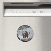 Schneehase, Frohe Weihnachten! Magnet (In Situ (Geschirrspüler))