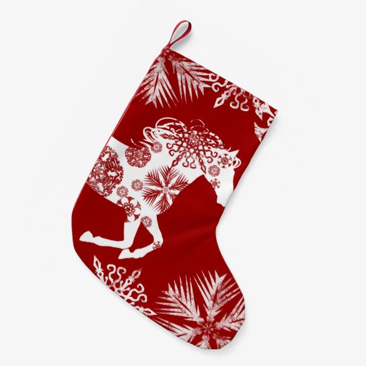 Schneehase Kleiner Weihnachtsstrumpf (Vorderansicht (hängend))