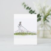 Schneehase Postkarte (Stehend Vorderseite)