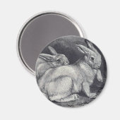 Schneehasen Magnet (Vorderseite/Rückseite)