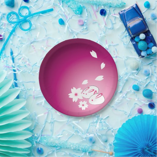 Schneehasen und Sakura Pappteller (Party)