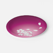 Schneehasen und Sakura Pappteller (Schrägansicht)