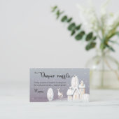 Schneehaus Babydusche-Windeln Tombola Begleitkarte (Stehend Vorderseite)