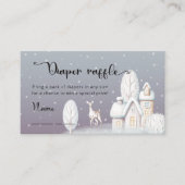 Schneehaus Babydusche-Windeln Tombola Begleitkarte (Vorderseite)