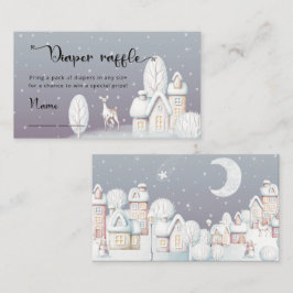 Schneehaus Babydusche-Windeln Tombola Begleitkarte