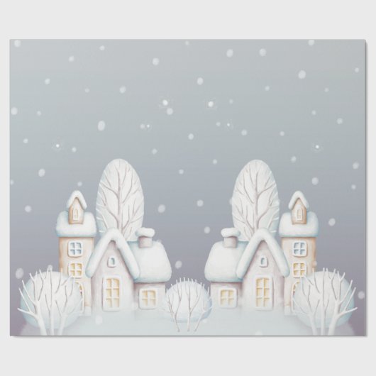Schneehaus graues lila Packpapier (Flach)