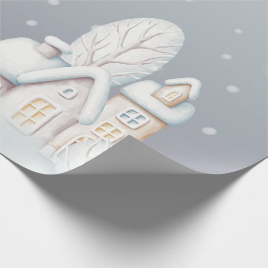 Schneehaus graues lila Packpapier (Ecke)