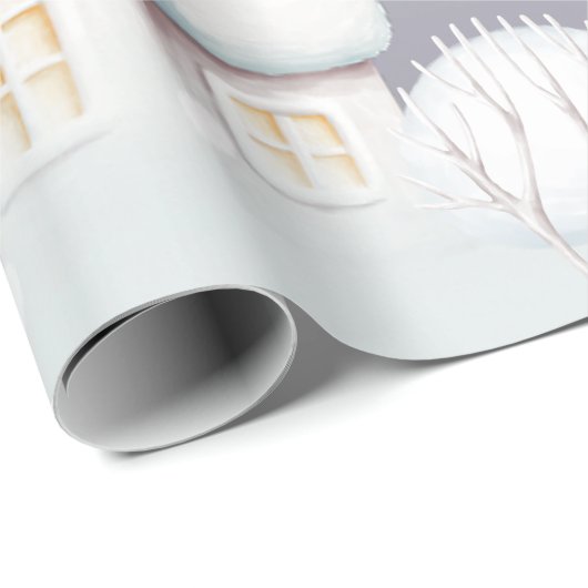 Schneehaus graues lila Packpapier (Rolleneckpunkt)