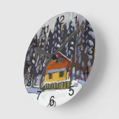 Schneehaus Runde Wanduhr (Winkel)