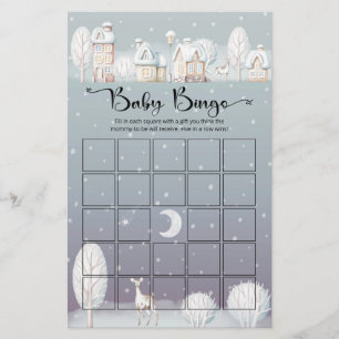 Schneehaus Winter Babydusche Bingelspiel