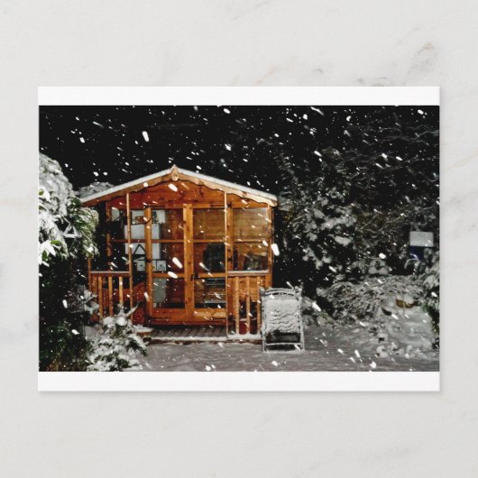 Schneehaus-Winterszene Postkarte (Vorderseite)