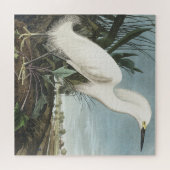 Schneeheron oder Weißer Egret von Vögeln Amerikas Puzzle (Horizontal)