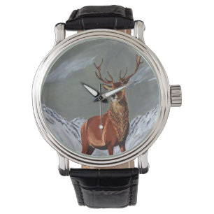 Schneehirsch Armbanduhr