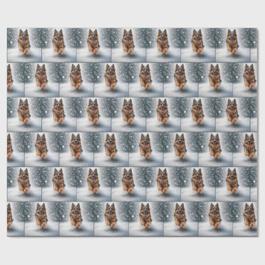 Schneehirte Geschenkpapier (Flach)