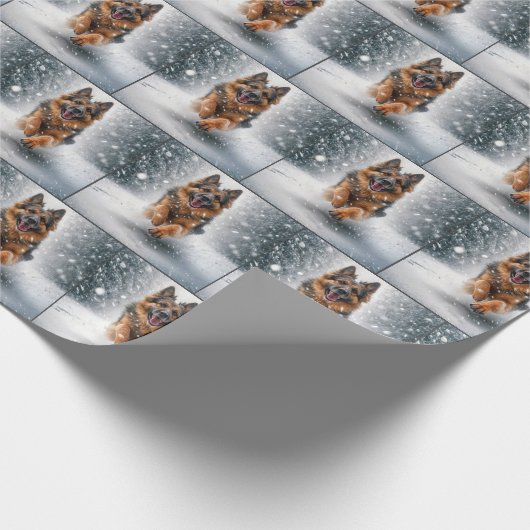 Schneehirte Geschenkpapier (Ecke)