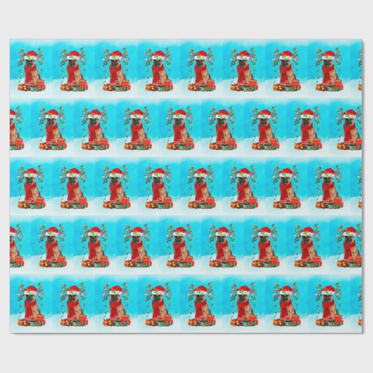 Schneehirte mit Weihnachtsgeschenken Geschenkpapier (Flach)