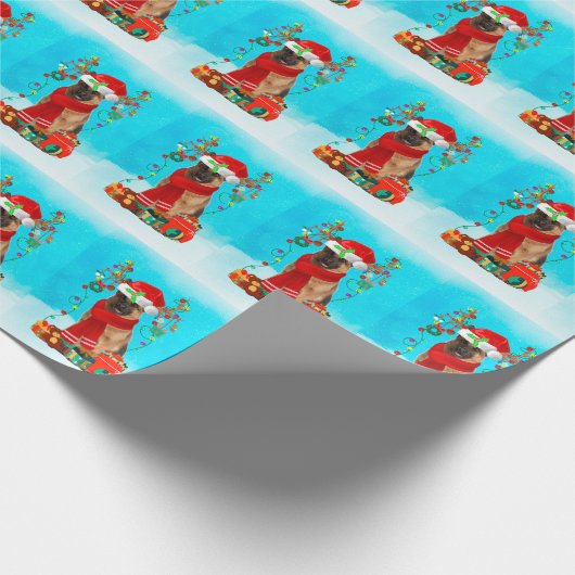 Schneehirte mit Weihnachtsgeschenken Geschenkpapier (Ecke)