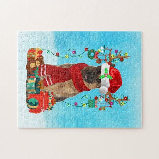 Schneehirte mit Weihnachtsgeschenken Puzzle (Horizontal)