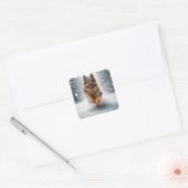 Schneehirte Quadratischer Aufkleber (Umschlag)