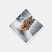 Schneehirte Serviette (Ecke)