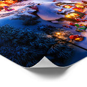 Schneehügel Whimsical Christmas-Dorf Poster (Ecke)