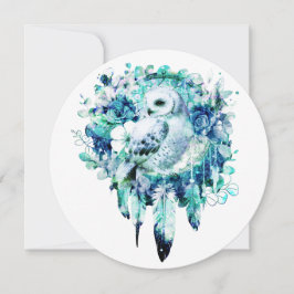 Schneehuhn Dreamcatcher Grün und Aquamarin blaue B Einladung