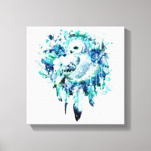 Schneehuhn Dreamcatcher Grün und Aquamarin blaue B Leinwanddruck