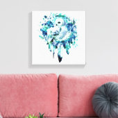 Schneehuhn Dreamcatcher Grün und Aquamarin blaue B Leinwanddruck (Insitu (Wohnzimmer))