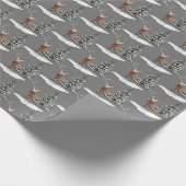 Schneehuhn und Kiefernbaum Geschenkpapier (Ecke)