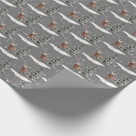 Schneehuhn und Kiefernbaum Geschenkpapier (Ecke)