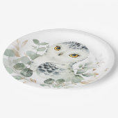 Schneehuhn Winter Grüne Eukalyptus Gold Dusche Pappteller (Schrägansicht)