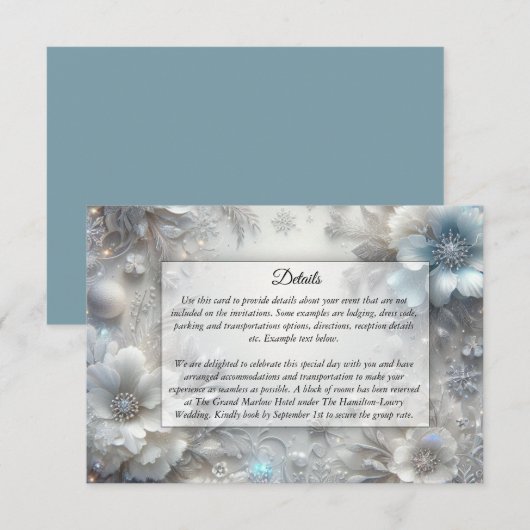 Schneehühnchen in Frostblütenhochzeit Begleitkarte (Vorne/Hinten)