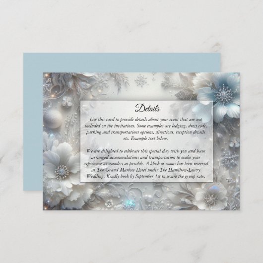 Schneehühnchen in Frostblütenhochzeit Begleitkarte (Vorne/Hinten)