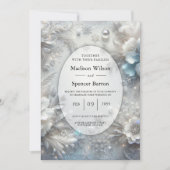 Schneehühnchen in Frostblütenhochzeit Einladung (Vorderseite)