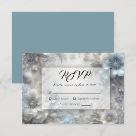 Schneehühnchen in Frostblütenhochzeit RSVP Karte