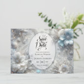 Schneehühnchen in Frostblütenhochzeit Save The Date (Stehend Vorderseite)