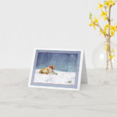 Schneehund Karte (Gelbe Blume)