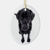 Schneehund - Labrador Puppy - Black Labrador Keramik Ornament (Rechts)